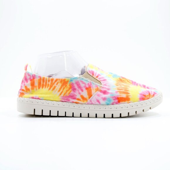 Easy Street Bright Tie Dye Canvas Lightweight Slip On Sneakers - 8.5 - Picture 3 of 7